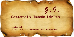 Gottstein Immakuláta névjegykártya